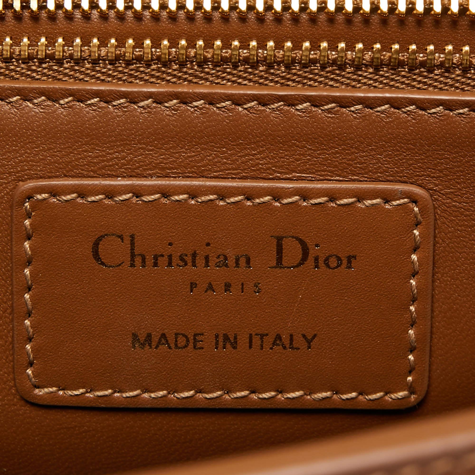 Dior Brown Leather Montaigne 30 Flap Shoulder Bag For Sale 1