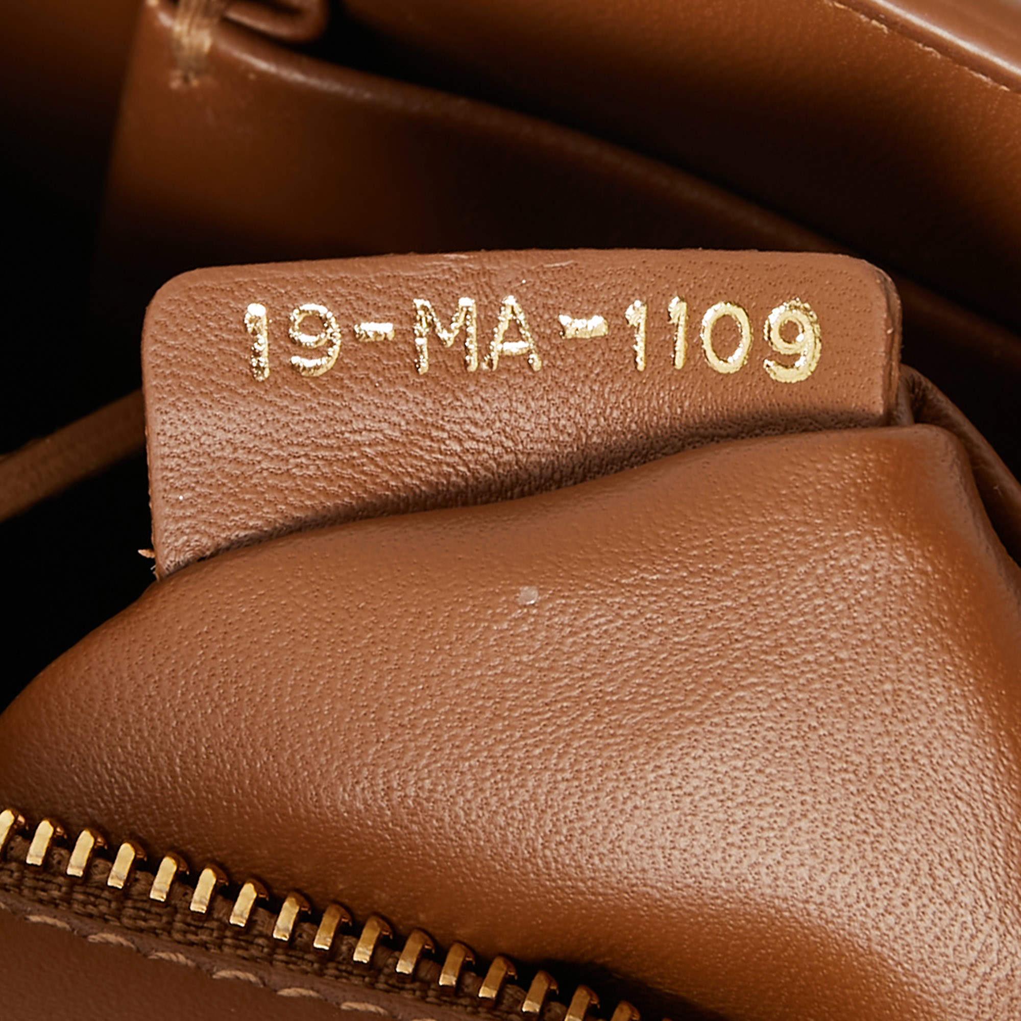 Dior Brown Leather Montaigne 30 Flap Shoulder Bag For Sale 2