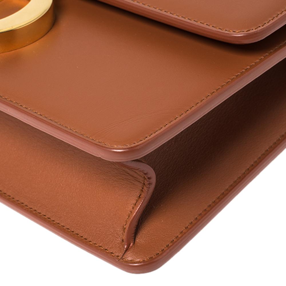 Dior Brown Leather Montaigne 30 Umhängetasche mit Klappe 2