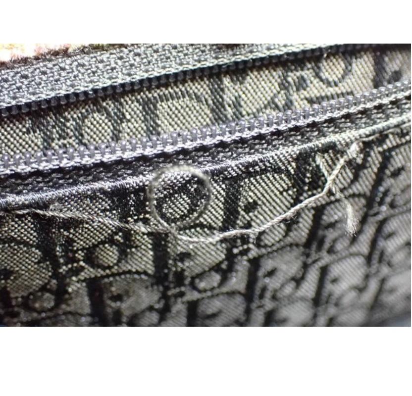 Dior Brown Leather & Printed Canvas Street Chic Columbus Shoulder Bag 2