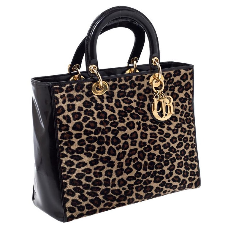 leopard christian dior tote