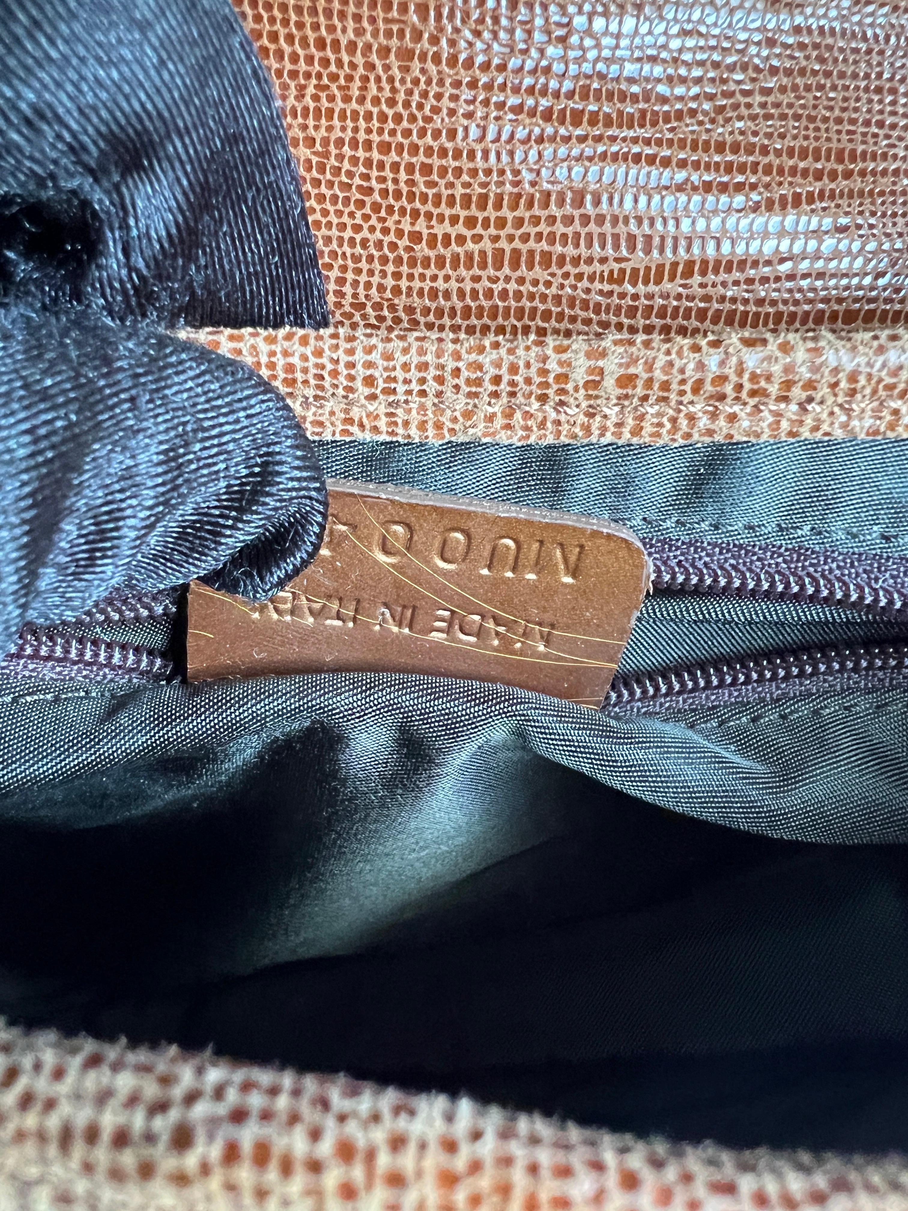 Women's or Men's Dior brown lizard embossed saddle bag