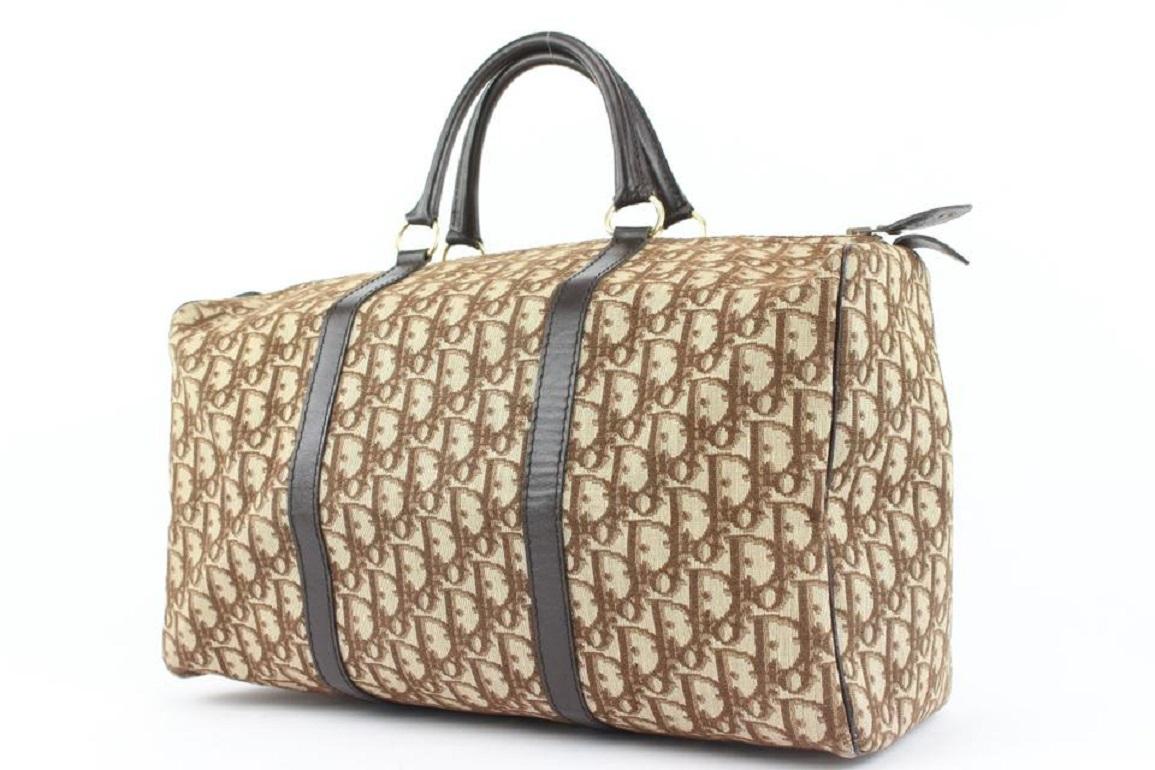 Dior Brown Monogram Trotter Boston Duffle Bag 776da41 In Good Condition For Sale In Dix hills, NY
