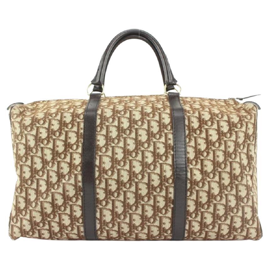 Dior Brown Monogram Trotter Boston Duffle Bag 776da41 For Sale