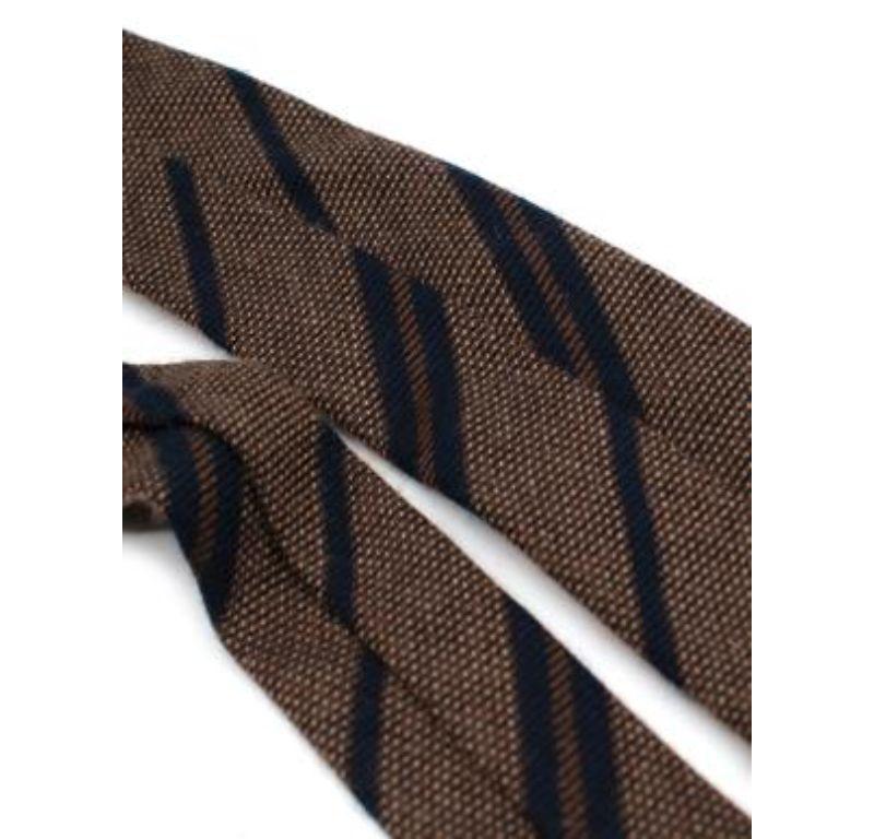 Women's or Men's Dior Brown & Navy Diagonal Stripe Tie For Sale