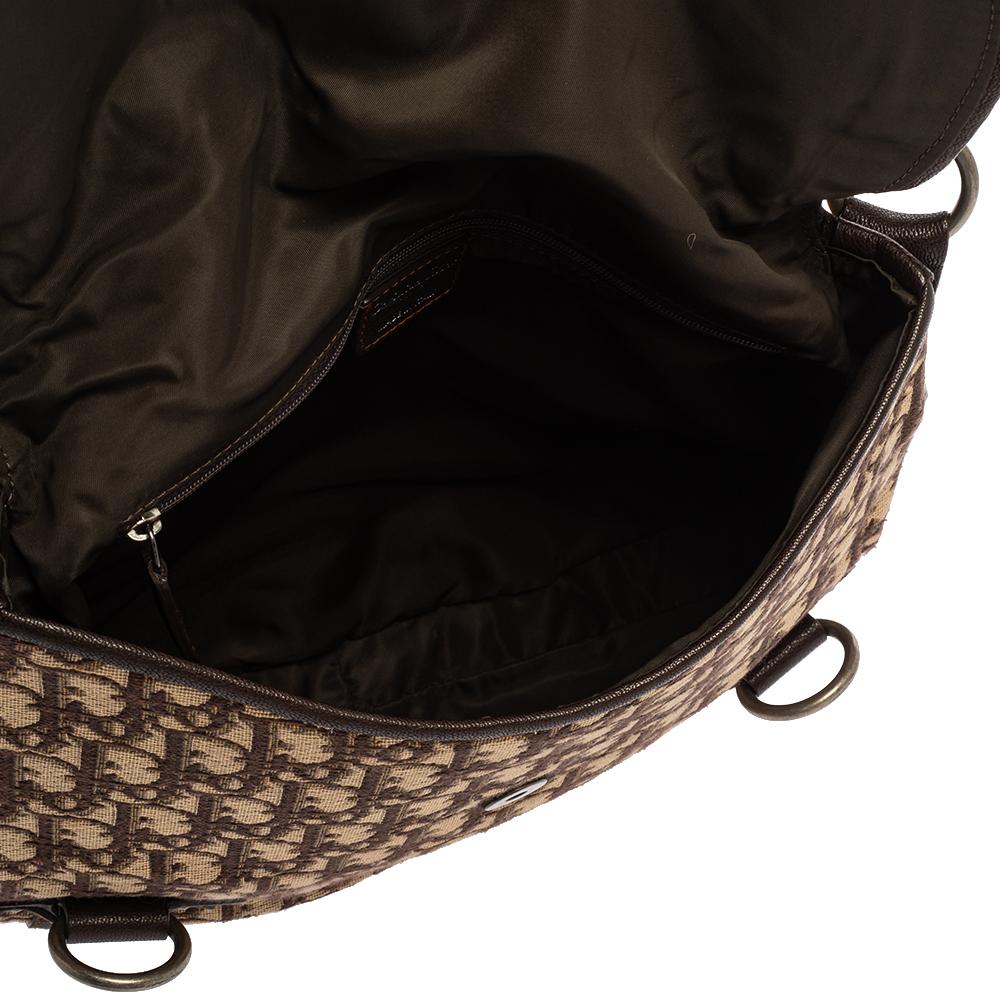 Dior Brown Oblique Canvas und Leder CD Logo Flap Hobo 6