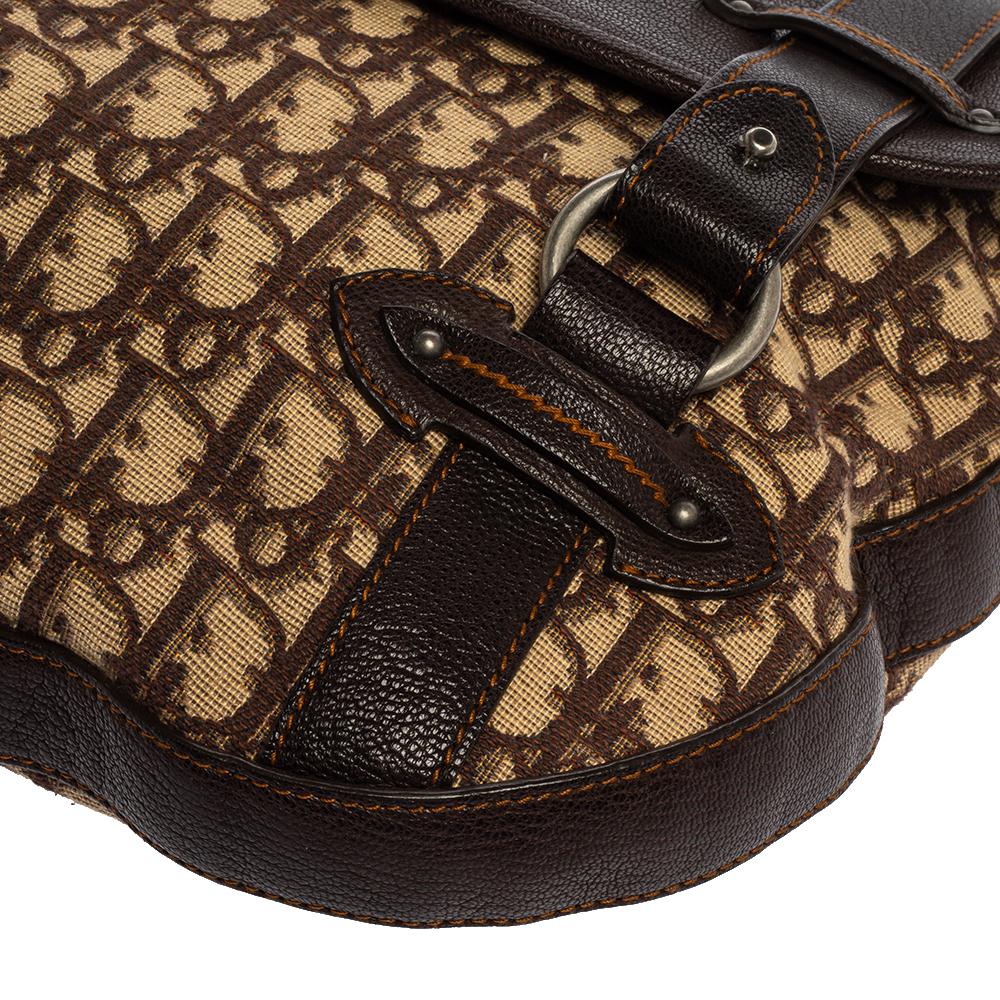 Dior Brown Oblique Canvas und Leder CD Logo Flap Hobo 4