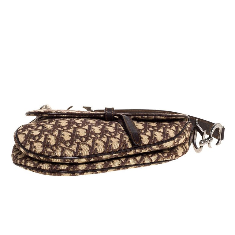 Dior Brown Oblique Canvas and Leather Saddle Bag at 1stDibs brown dior bag, brown dior saddle