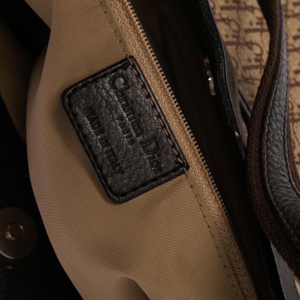 Dior Braun Oblique Canvas und Leder Umhängetasche 6