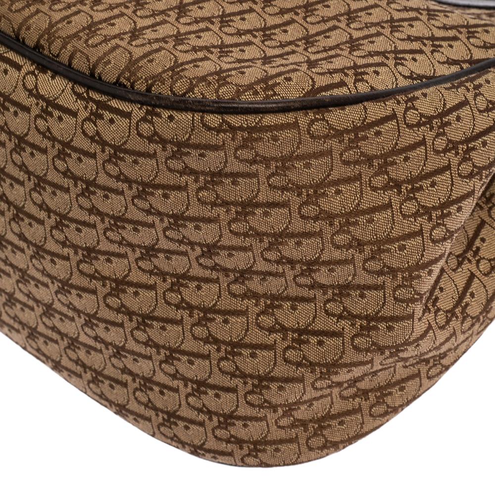 Dior Braun Oblique Canvas und Leder Umhängetasche 8