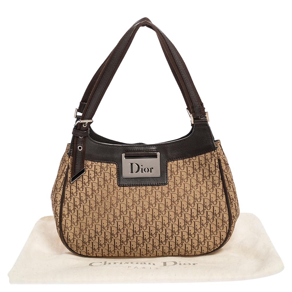 Dior Braun Oblique Canvas und Leder Umhängetasche 9
