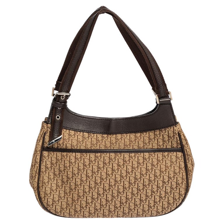 Dior Brown Oblique Canvas And Leather Shoulder Bag at 1stDibs