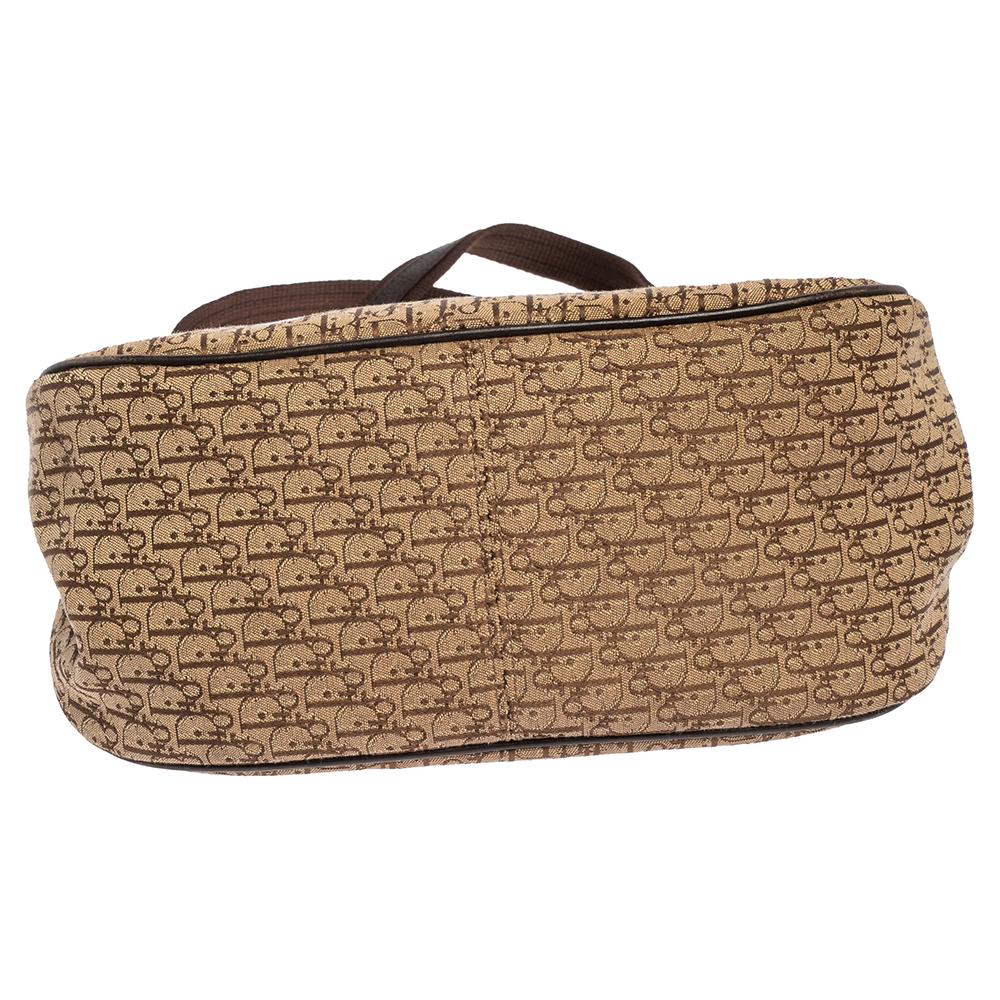 Dior Braun Oblique Canvas und Leder Umhängetasche 1