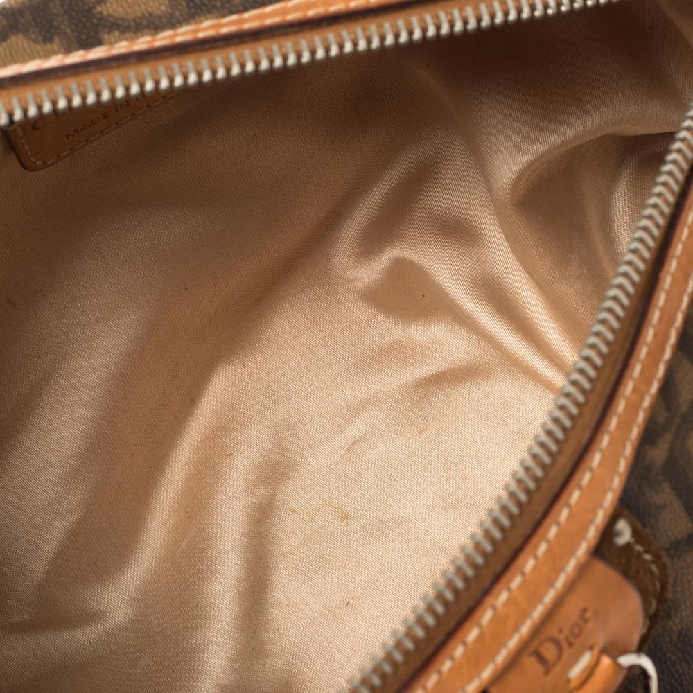 Dior Brown Oblique Coated Canvas and Leather Romantique Barrel Bag 4