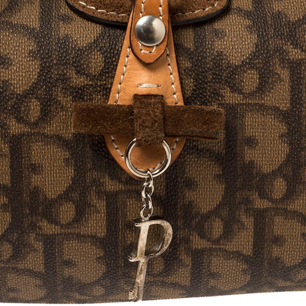 Women's Dior Brown Oblique Coated Canvas and Leather Romantique Barrel Bag