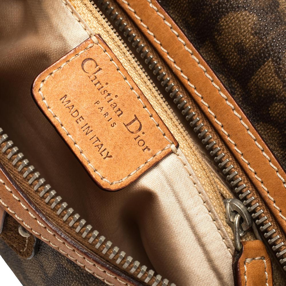 Dior Brown Oblique Coated Canvas and Leather Romantique Barrel Bag 2