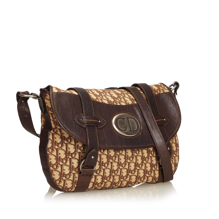 Dior Brown Oblique Jacquard Traveler Crossbody Bag For Sale at 1stDibs