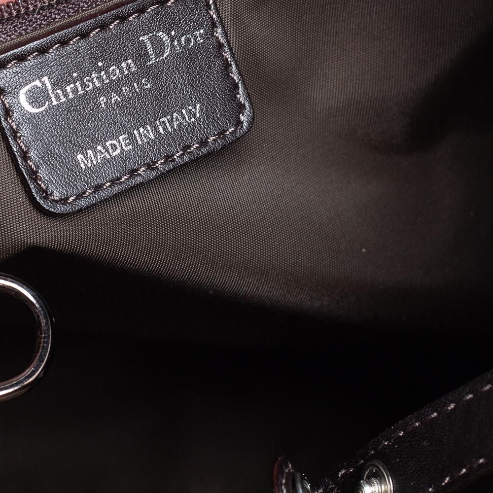 Dior Braune schräge Umhängetasche aus Nylon und Leder 6