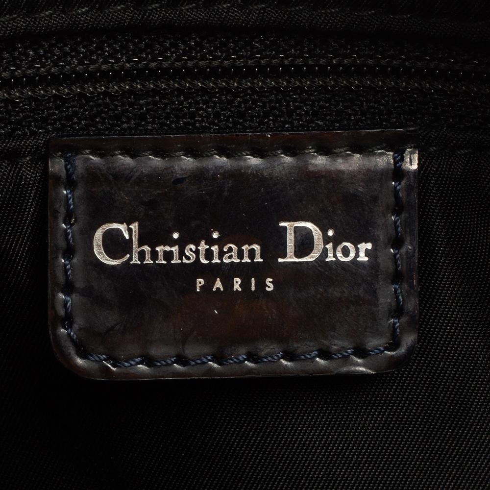 Dior Brown Oblique Patent Leather Malice Tote 2