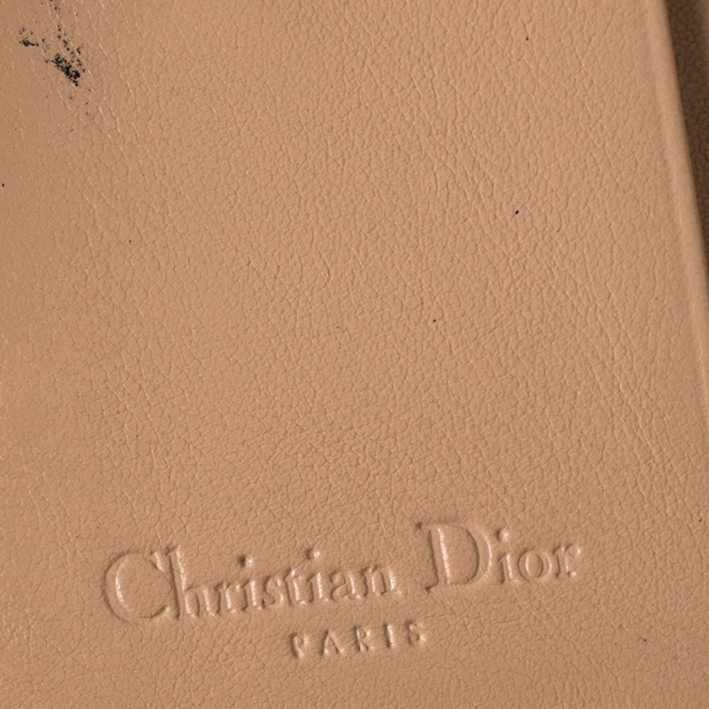 Dior Brown Oblique Print Coated Canvas and Leather Romantique Compact Wallet 1