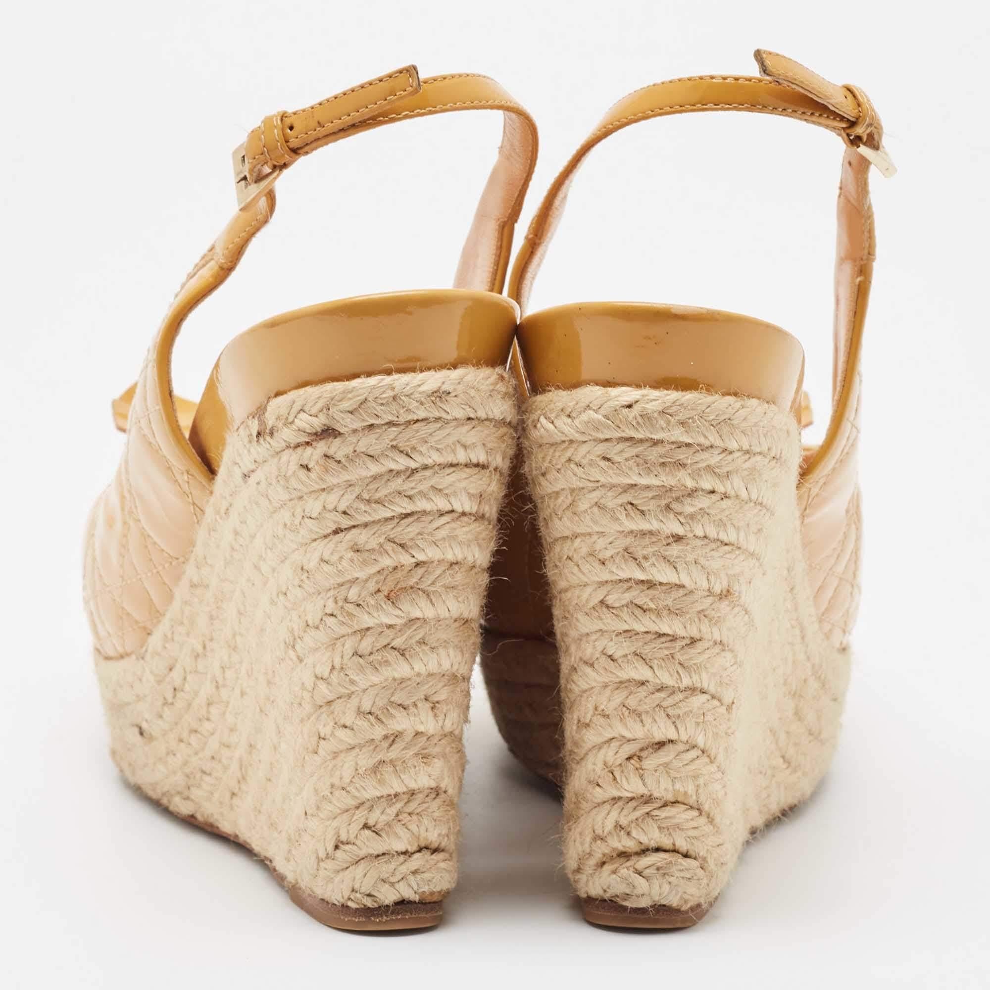 Women's Dior Brown Patent Bow Accents Espadrilles Size 40.5 For Sale