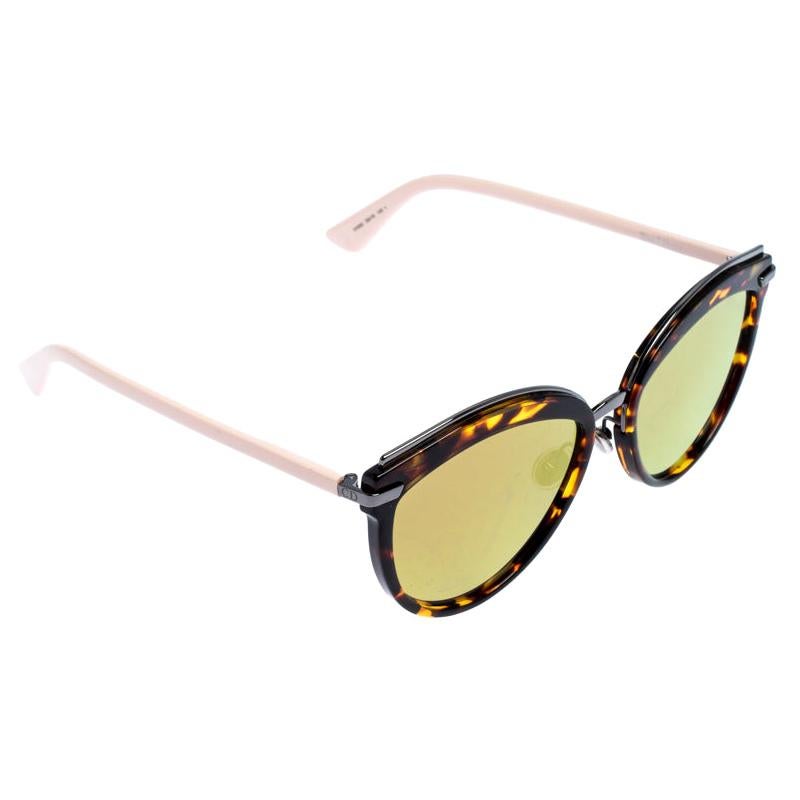 Dior Brown/Pink Offset 2 Mirrored Oversized Round Sunglasses