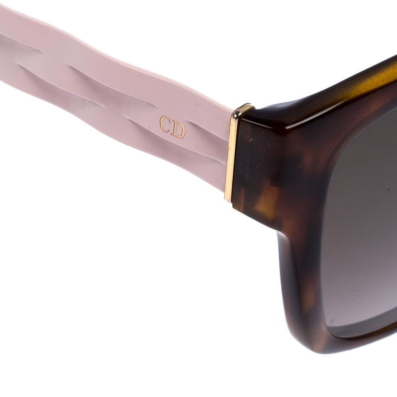 Gray Dior Brown/Pink Ribbon N1 Square Sunglasses