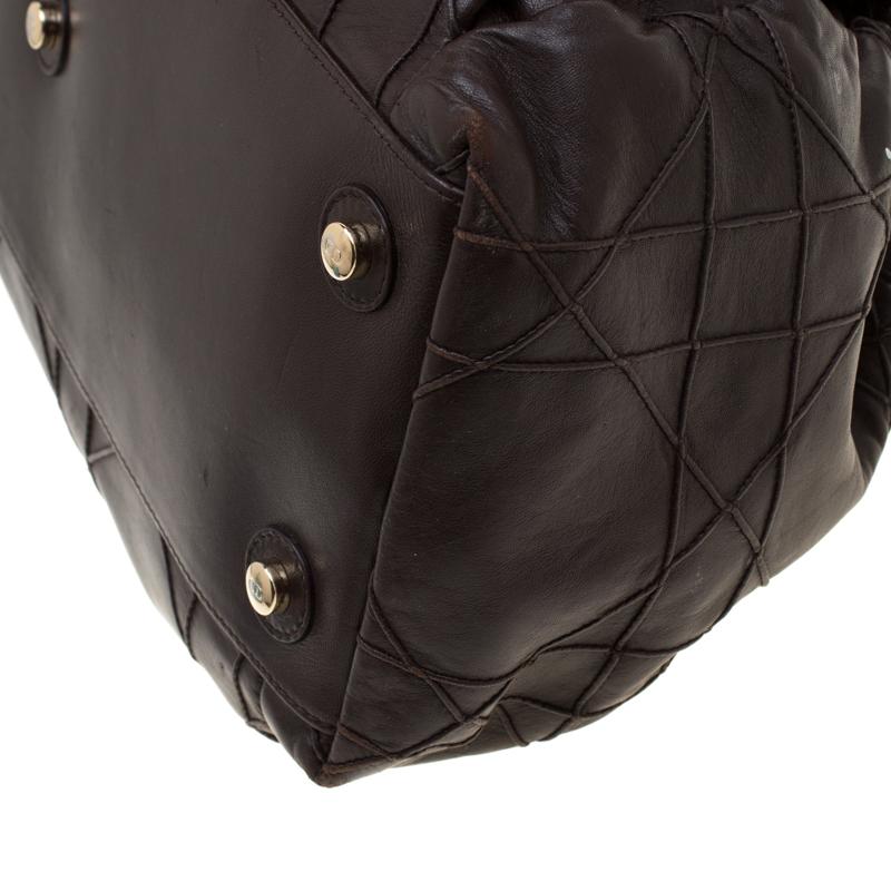 Dior Brown Quilted Cannage Leather Le Trente Hobo 2