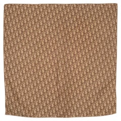 Dior Brown Silk Foulard Printed with Monograms