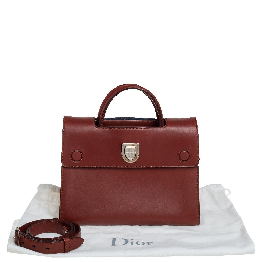 Dior Brown Smooth Leather Medium Diorever Tote 8