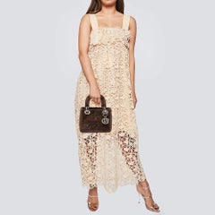 Dior Brown Velvet Mini Lady Dior Tote