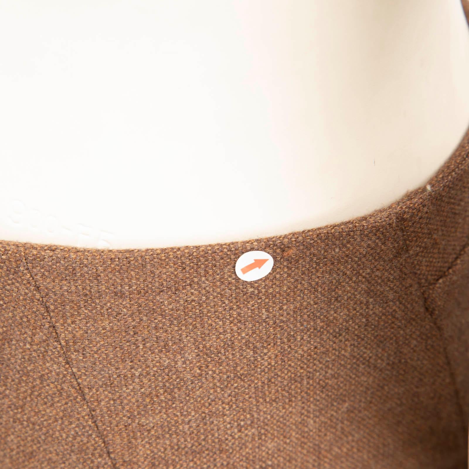 Dior Brown Wool Knot Detail Midi Skirt Size XL en Bueno estado para la venta en London, GB