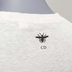 DIOR Brutal Journey OF The Heart graphic print ecru cotton linen tshirt XS