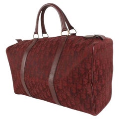 Dior Burgunder Bordeaux Monogramm Trotter Boston Duffle Bag 1014d5