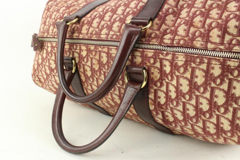 Dior Women's Vintage Burgundy Trotter Duffle Bag For Sale at 1stDibs