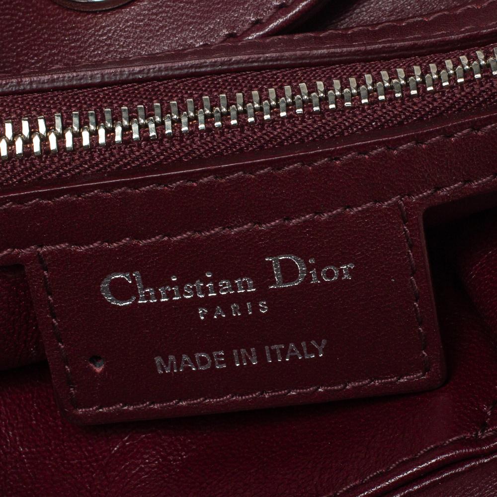 De las mujeres Bolso Dior Borgoña Cannage Piel Granville Chain Link