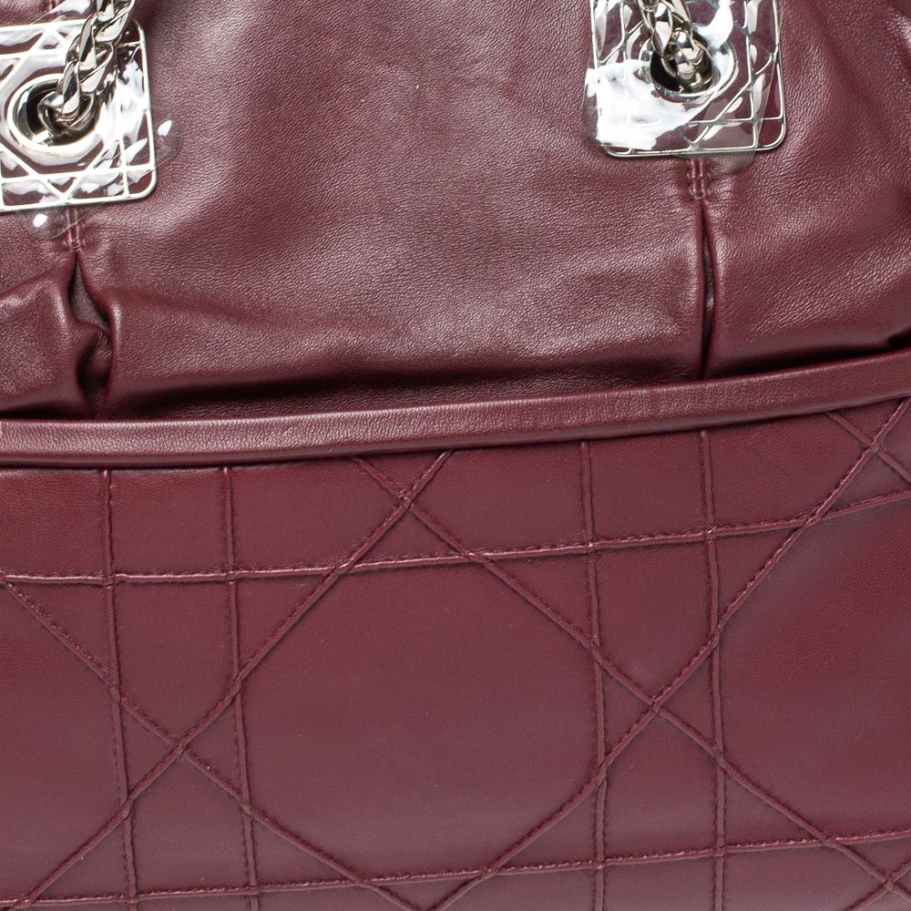 Bolso Dior Borgoña Cannage Piel Granville Chain Link 2