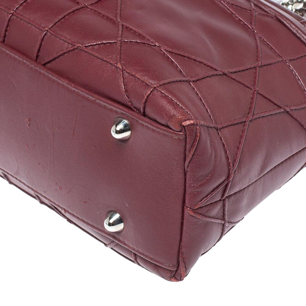 Bolso Dior Borgoña Cannage Piel Granville Chain Link 4