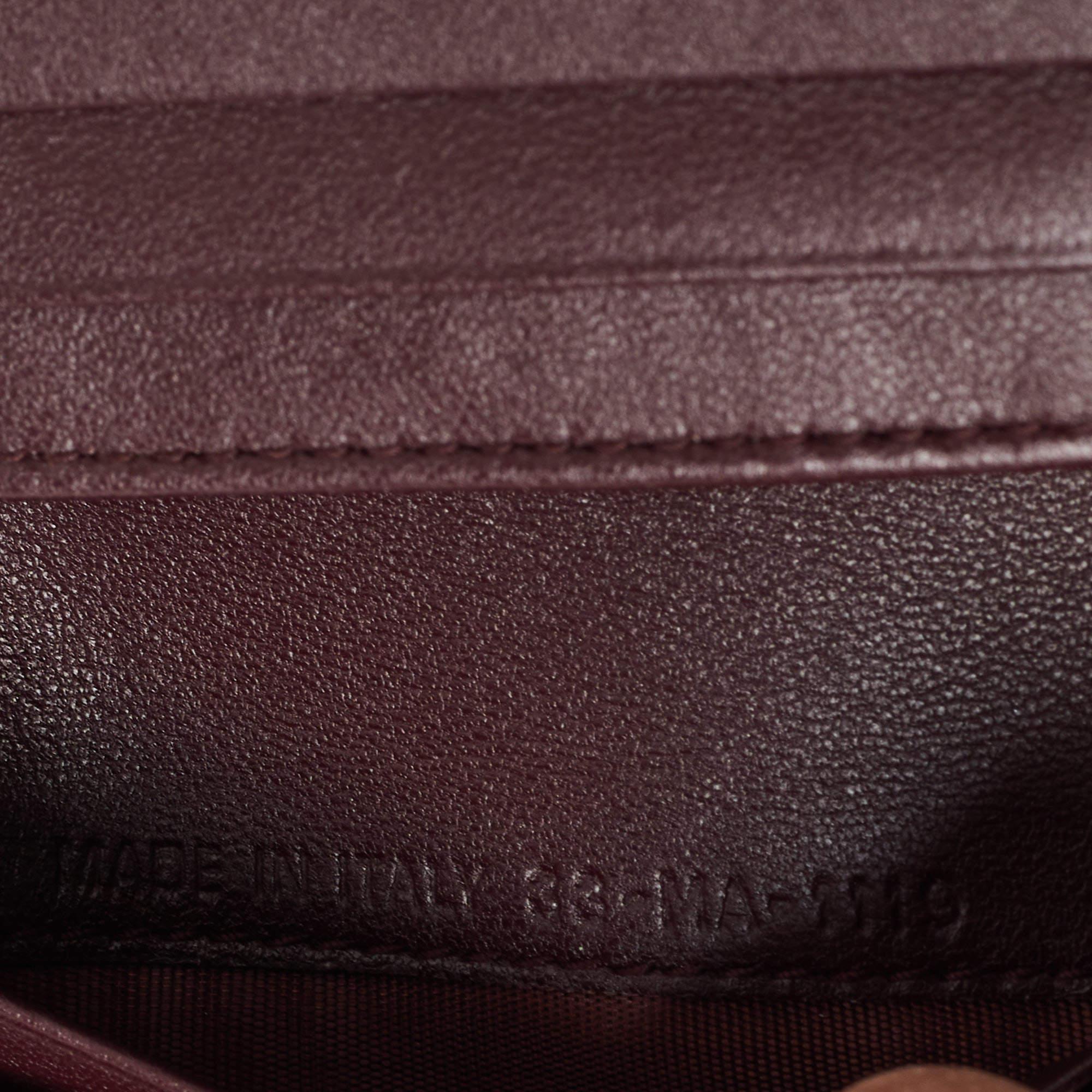 Dior Burgundy Cannage Leather Lady Dior Flap Card Case 7