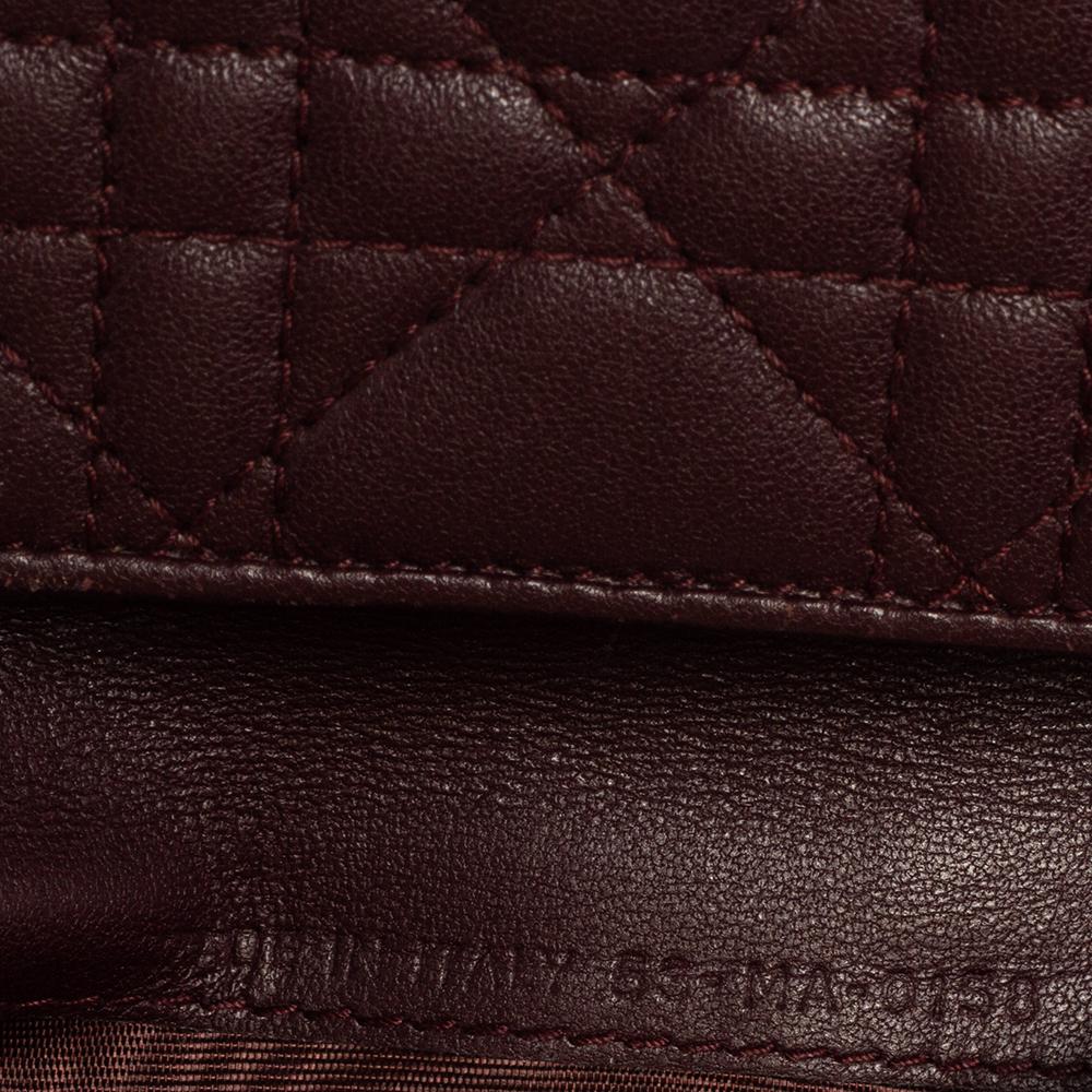 Dior Burgundy Cannage Leather Lady Dior Wallet 3