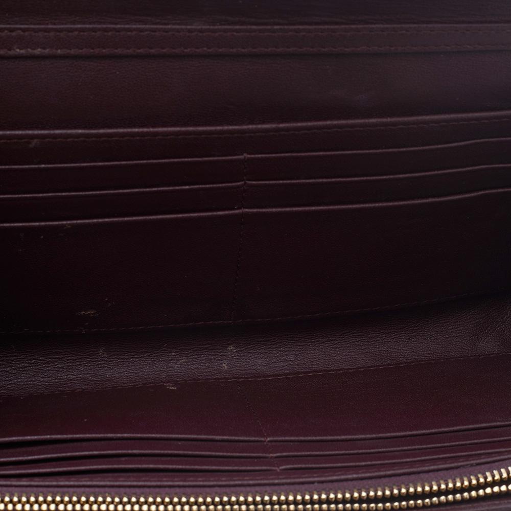 Dior Burgundy Cannage Leather Lady Dior Wallet On Chain In Good Condition In Dubai, Al Qouz 2