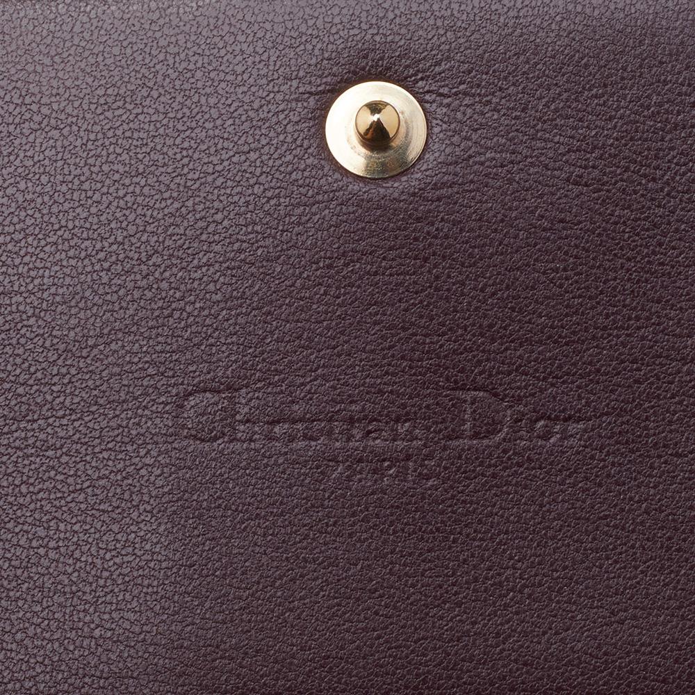 Dior Burgundy Cannage Leather Lady Dior Wallet On Chain 2
