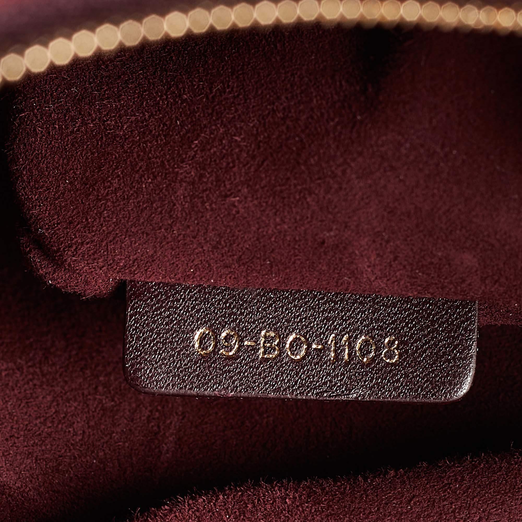 Dior Cannage Borgoña Piel Lady Dior Tote Grande en venta 3