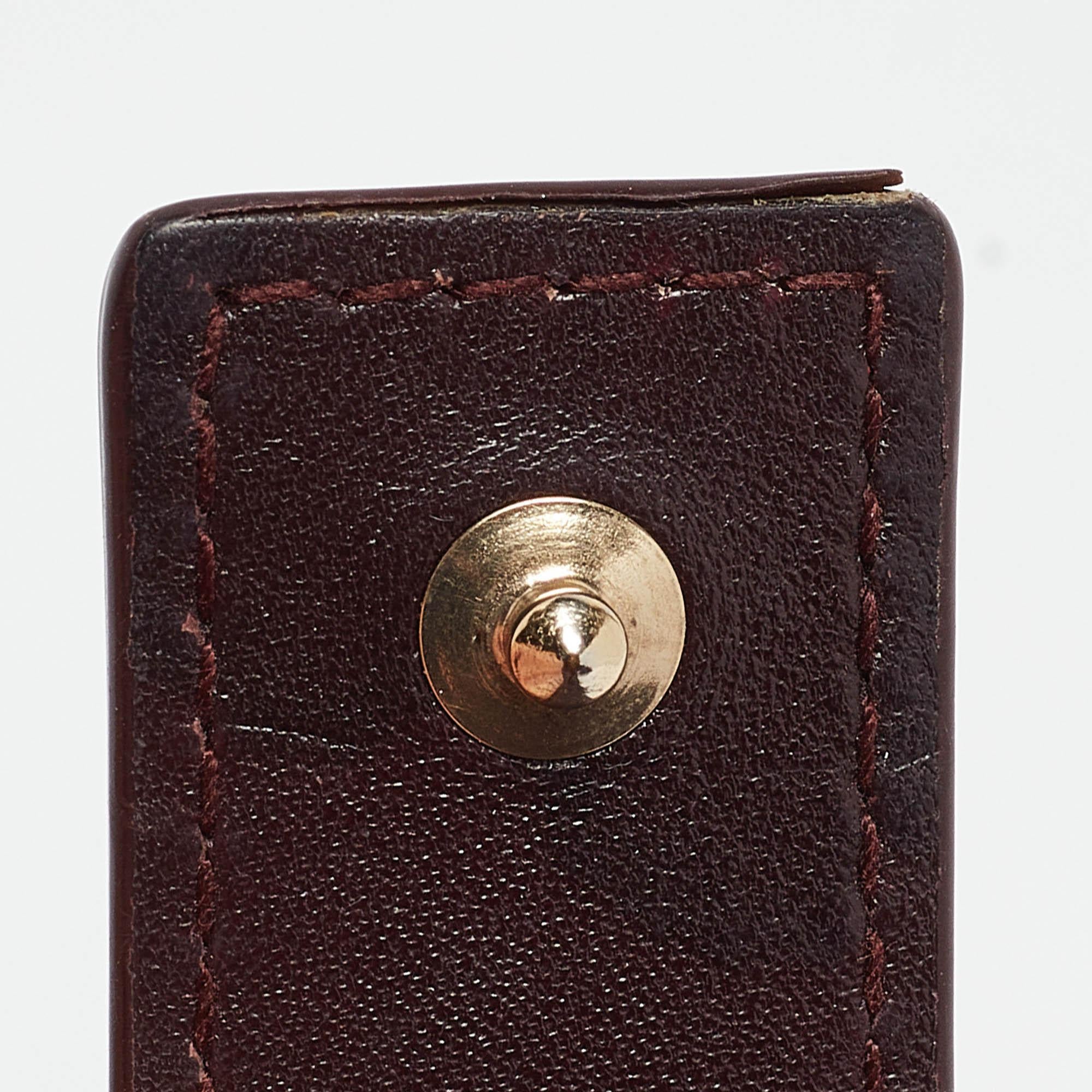 Dior Burgundy Cannage Patent Leather Lady Dior 5 Gusset Card Holder 5