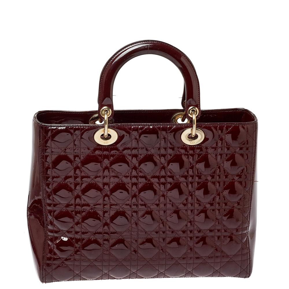 Lady dior bag burgundy best sale