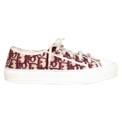 Dior Burgundy Canvas Oblique Walk‚Äôn‚ÄôDior Trainers Size IT 37.5