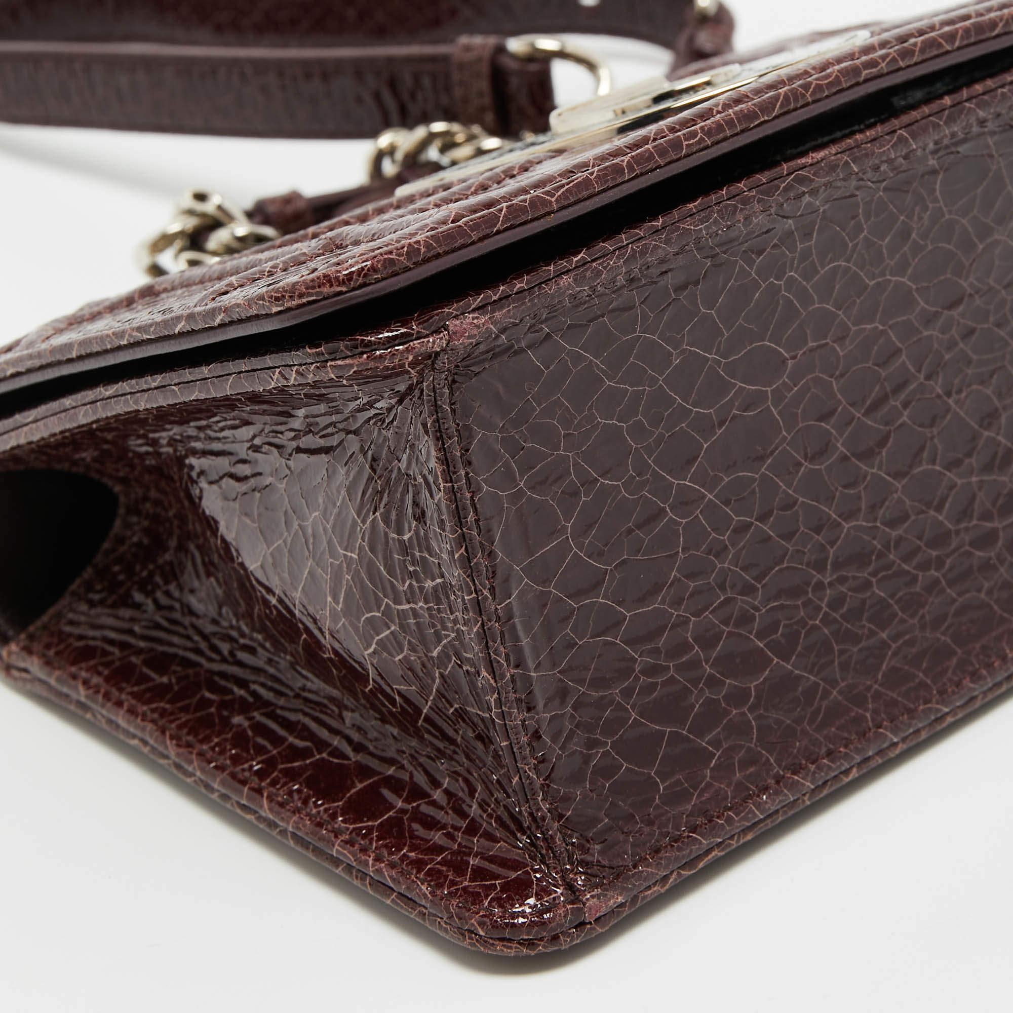 Women's Dior Burgundy Ceramic Effect Leather Diorama Club Shoulder Bag For Sale