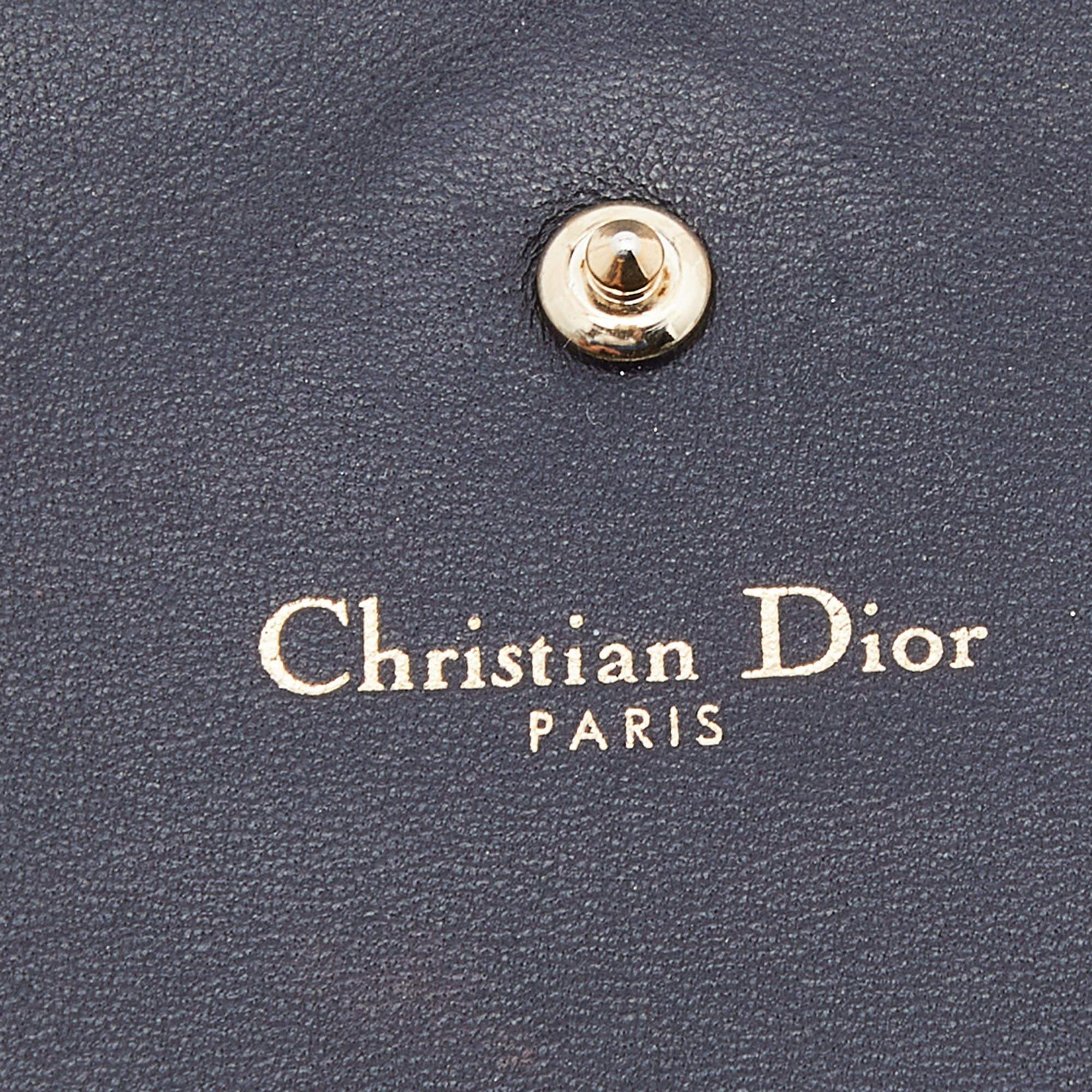 Dior Burgundy Crackled Leather Diorama Wallet On Chain 4