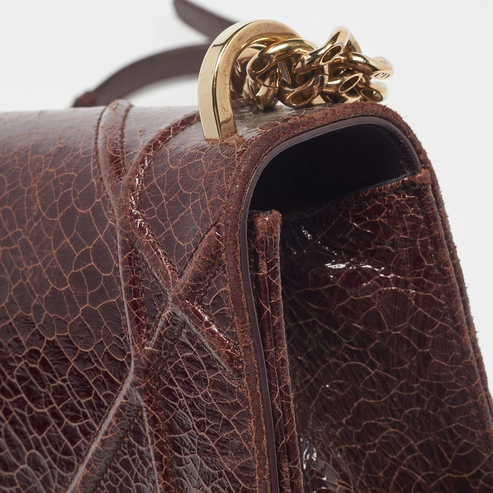 Dior Burgundy Crackled Leather Medium Diorama Flap Shoulder Bag 2