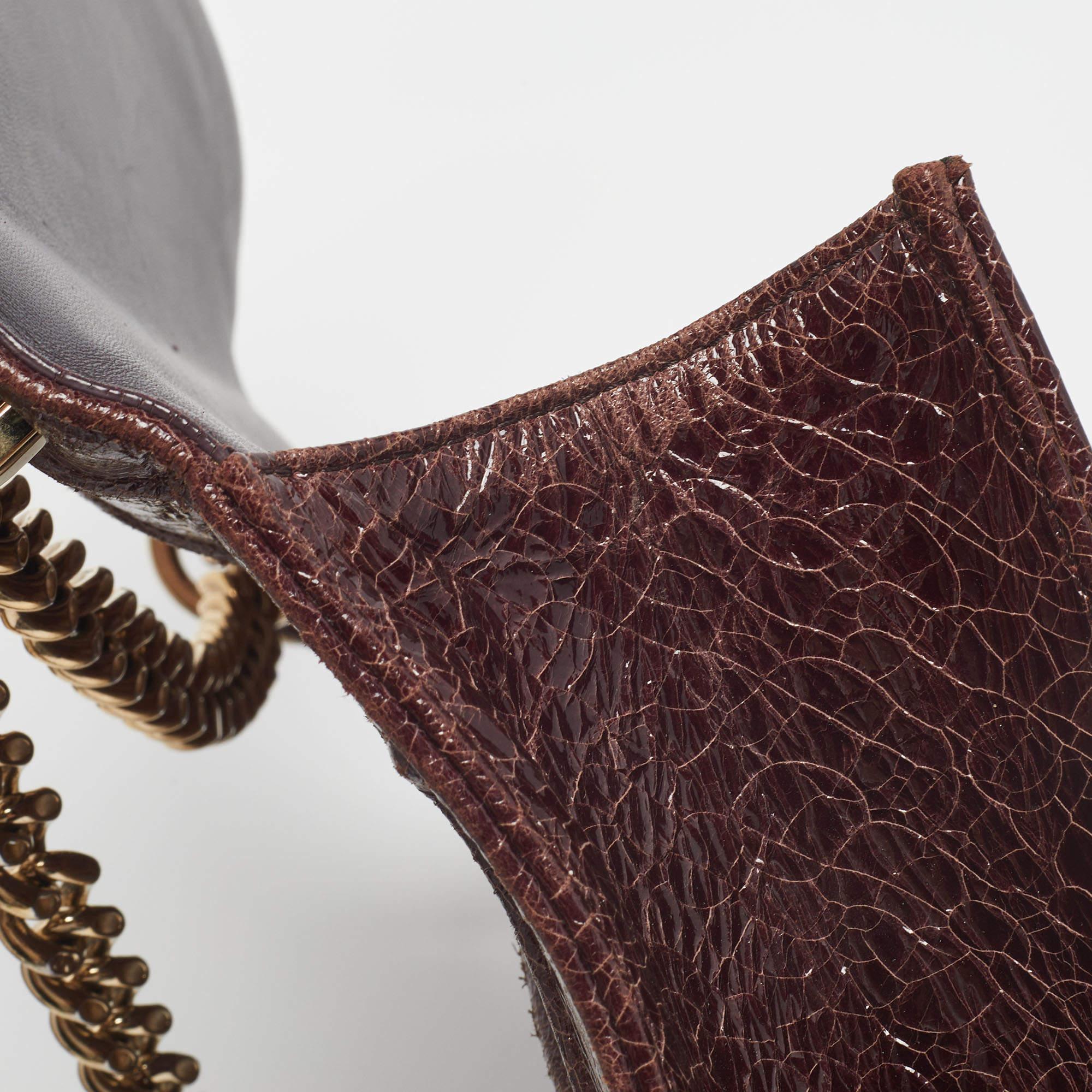 Dior Burgundy Crackled Leather Medium Diorama Flap Shoulder Bag 5